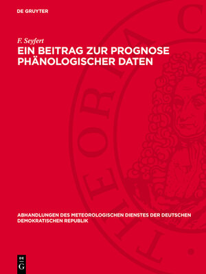 cover image of Ein Beitrag zur Prognose phänologischer Daten